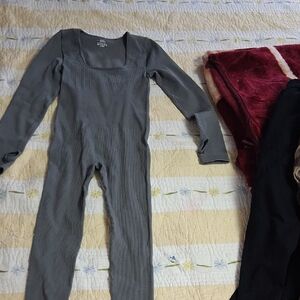 Gray Long Sleeve Bodysuit